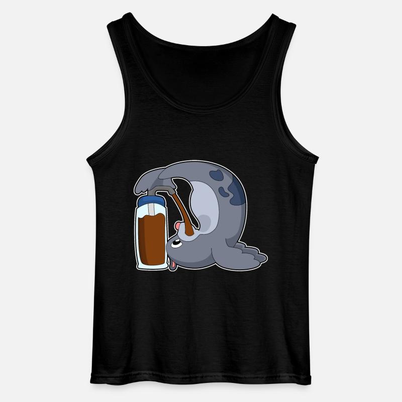 Seehund Kaffee - Gildan Männer Tank Top - Schwarz