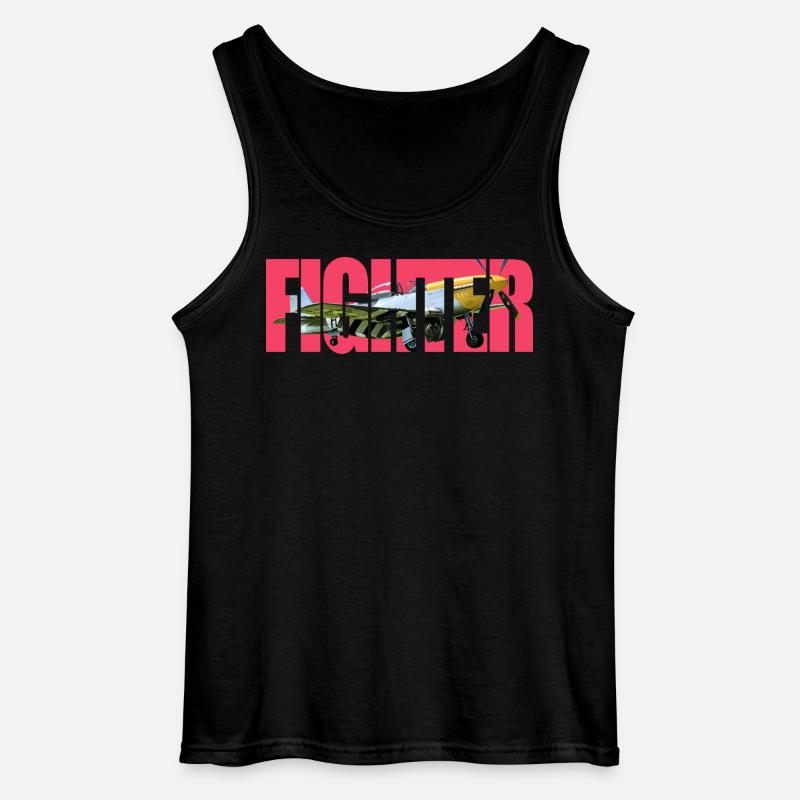 Fighter P-51 - Gildan Männer Tank Top - Schwarz