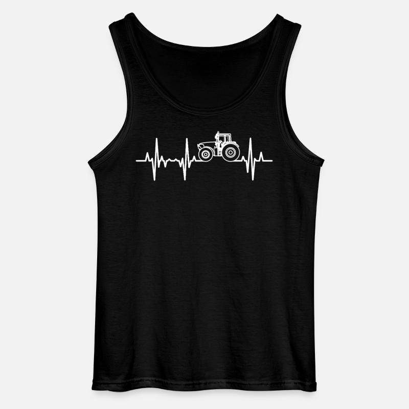 Traktor Herzfrequenz - Gildan Männer Tank Top - Schwarz