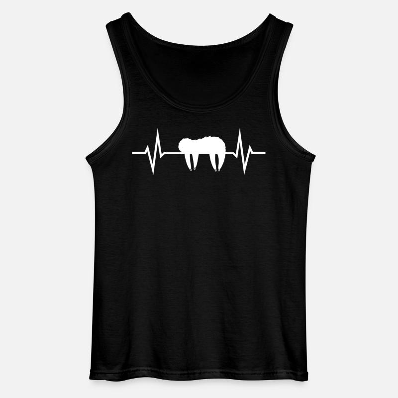 Faultier Herzschlag - Gildan Männer Tank Top - Schwarz