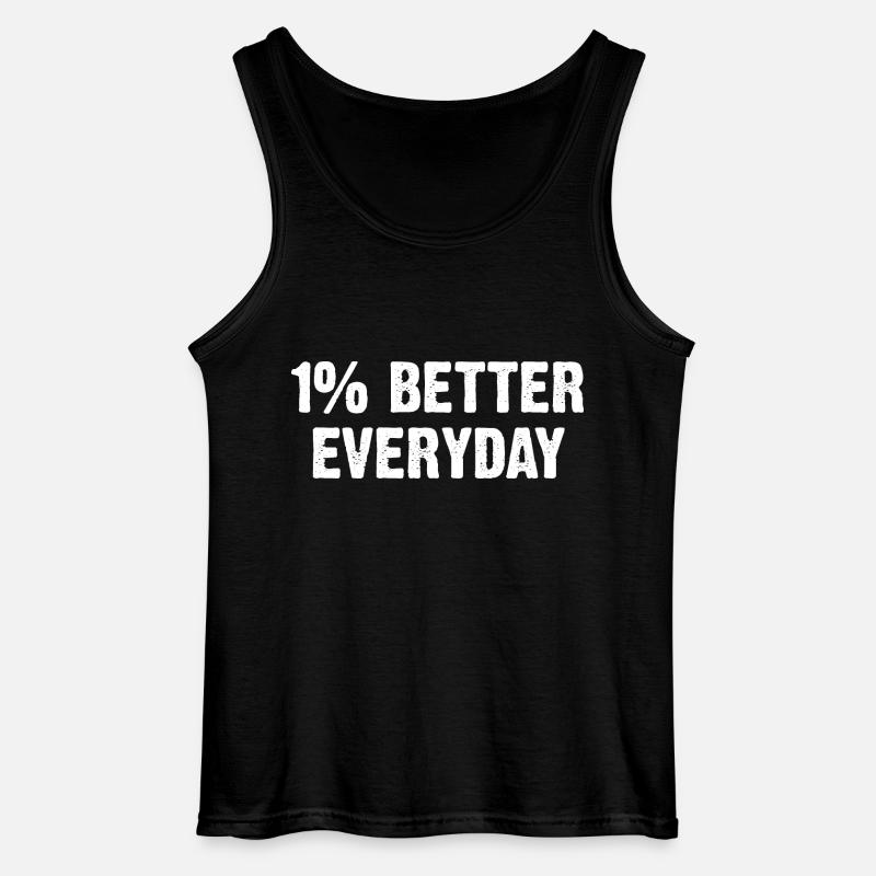 1% Better Everyday - Gildan Männer Tank Top - Schwarz