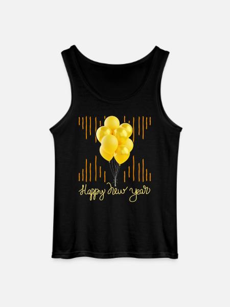 Godt nytår, tillykke med balloner - Gildan tanktop til mænd - sort