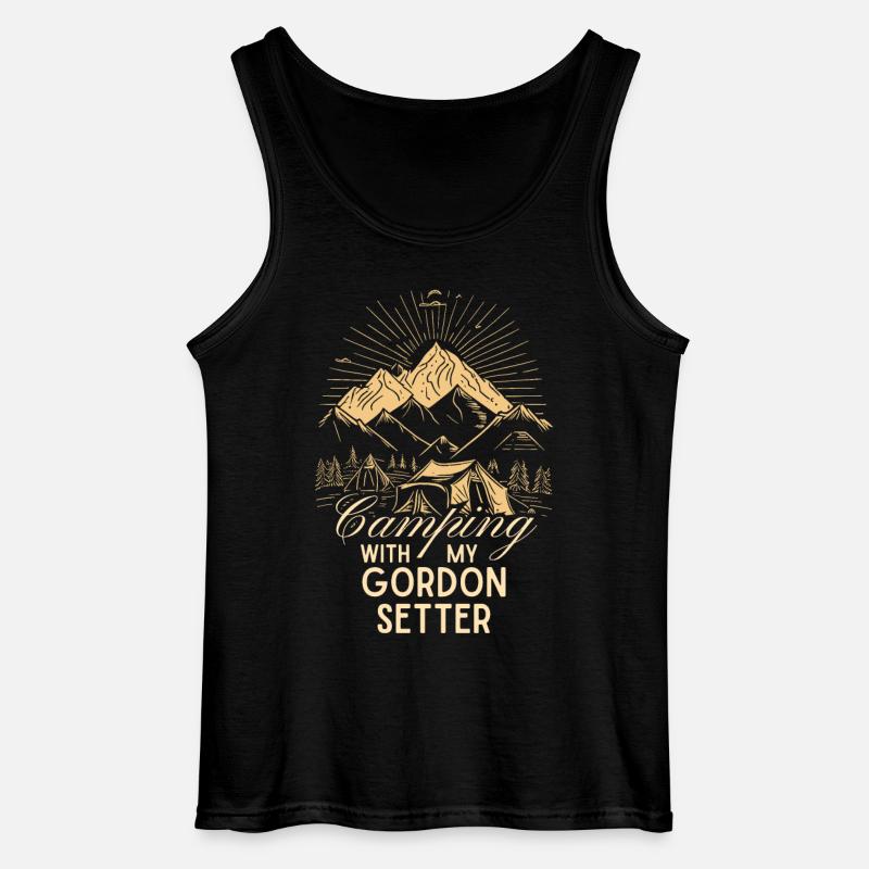 Gordon Setter Camping - Gildan Männer Tank Top - Schwarz