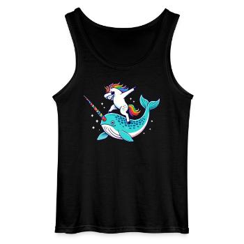 Narval, Licorne, Baleine, Créature Marine, Dabbing - Débardeur Gildan Homme - noir - Devant - AI Model Male 185 dark (185cm)
