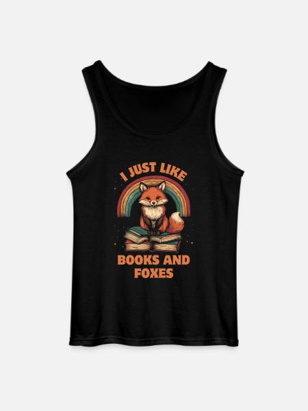 Süßer Fuchs mit Bücher - Gildan Männer Tank Top - Schwarz