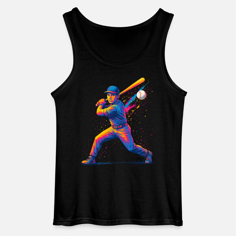 Baseball Baseballspieler Mann - Gildan Männer Tank Top - Schwarz