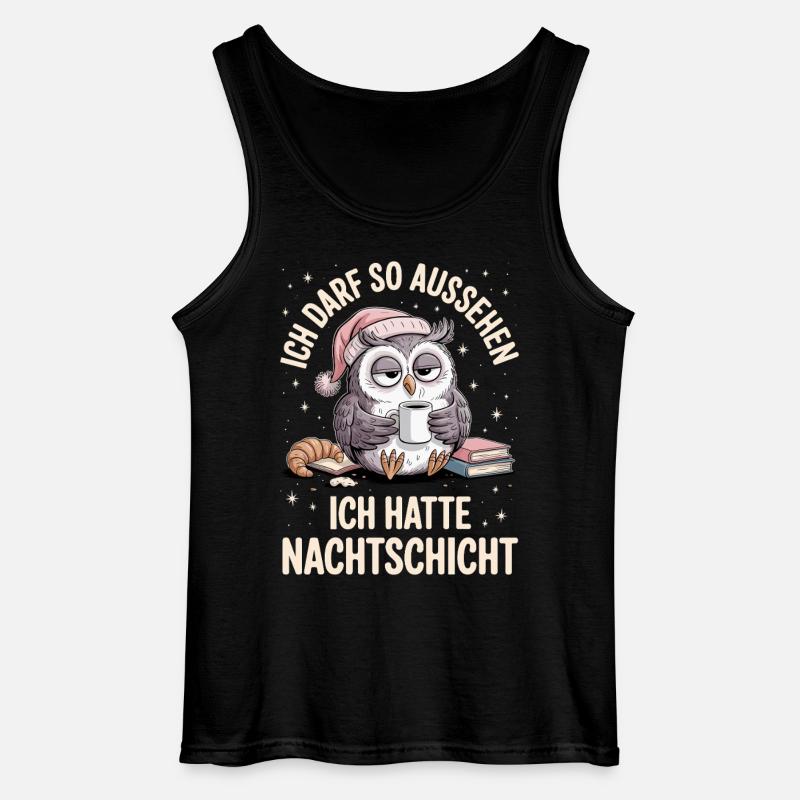 Nachtschicht Nachtdienst Krankenschwester Eule - Gildan Männer Tank Top - Schwarz