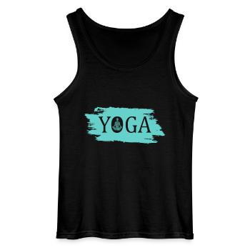 Yoga - Gildan Männer Tank Top - Schwarz - Vorne - AI Model Male 185 dark (185cm)