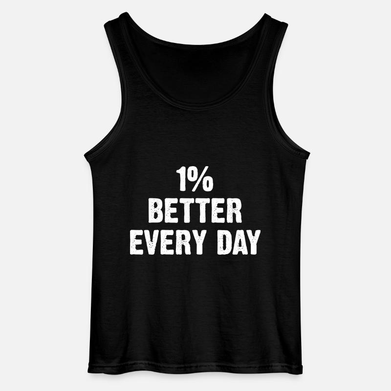 1% Better Every Day - Gildan Men’s Tank Top - black