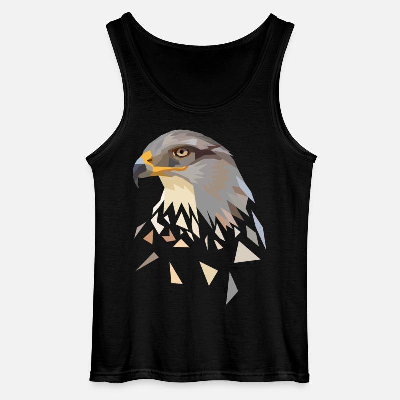 Adler geometrisch Low Poly Adlerkopf - Gildan Männer Tank Top - Schwarz