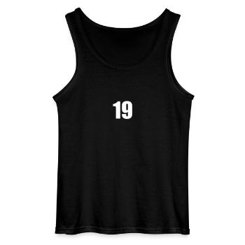 19 - Gildan Männer Tank Top - Schwarz - Vorne - AI Model Male 185 dark (185cm)