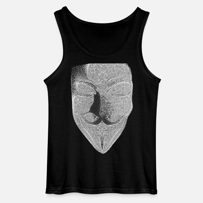 Anonymous v like vendetta mask - Gildan Men’s Tank Top - black