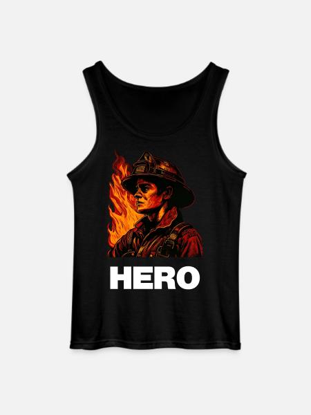 Feuerwehr Hero / Held - Gildan Männer Tank Top - Schwarz