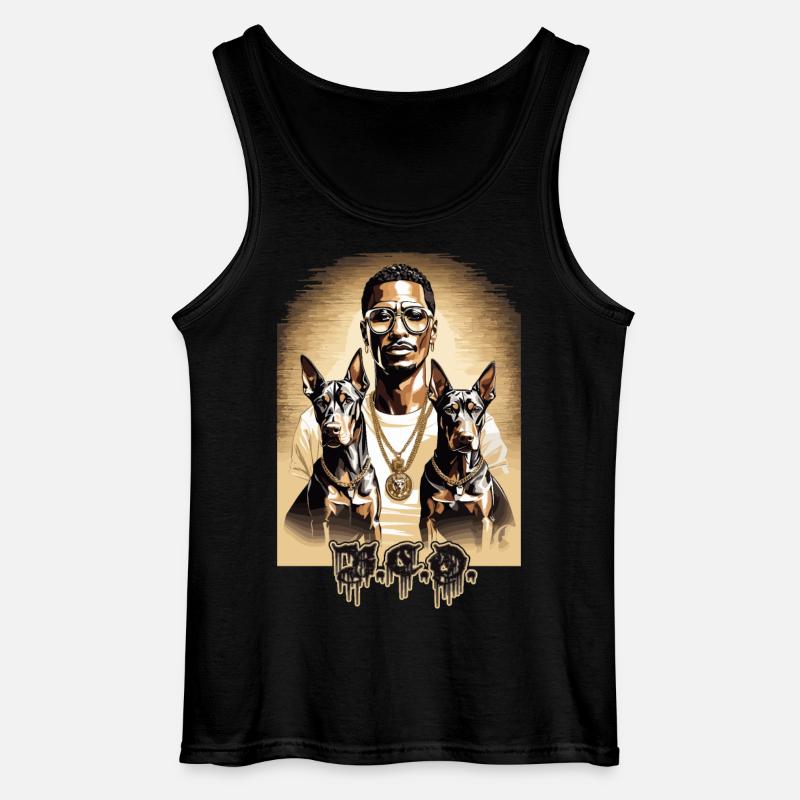 Rapper mit Dobermänner - Gildan Männer Tank Top - Schwarz