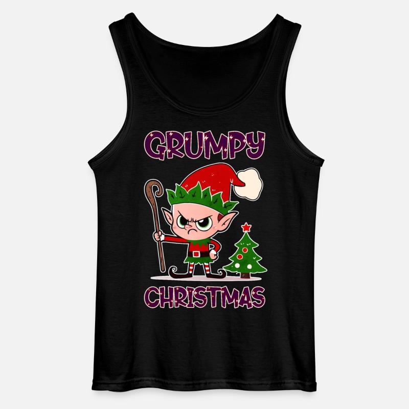 Grumpy Christmas Elf - Gildan Männer Tank Top - Schwarz