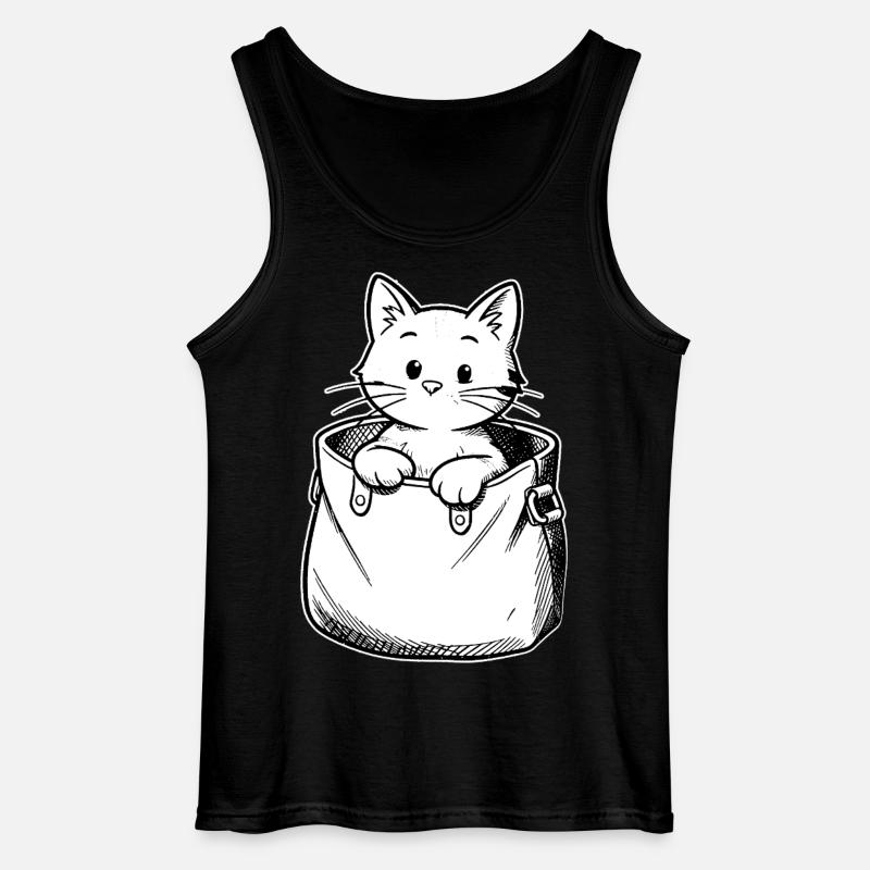 Kätzchen im Beutel Illustration - Gildan Männer Tank Top - Schwarz