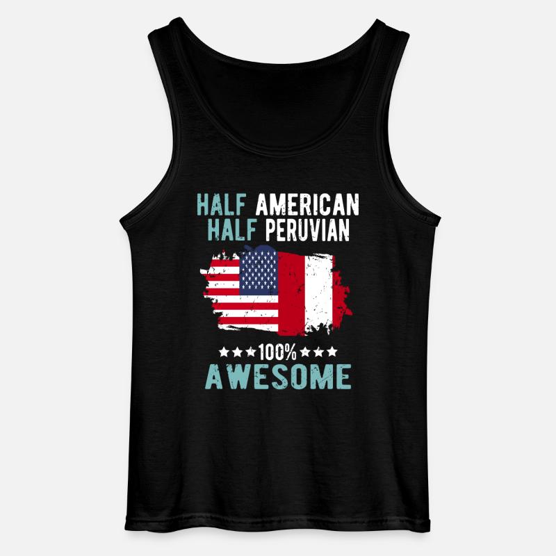 Half American Half Peruvian - Gildan Men’s Tank Top - black