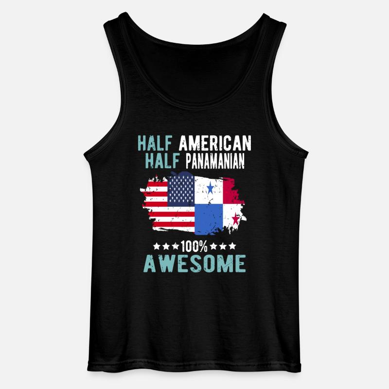Halb Amerikaner Halb Panamese - Gildan Männer Tank Top - Schwarz