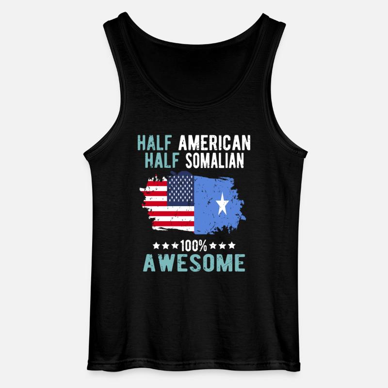 Halb Amerikaner Halb Somalier - Gildan Männer Tank Top - Schwarz