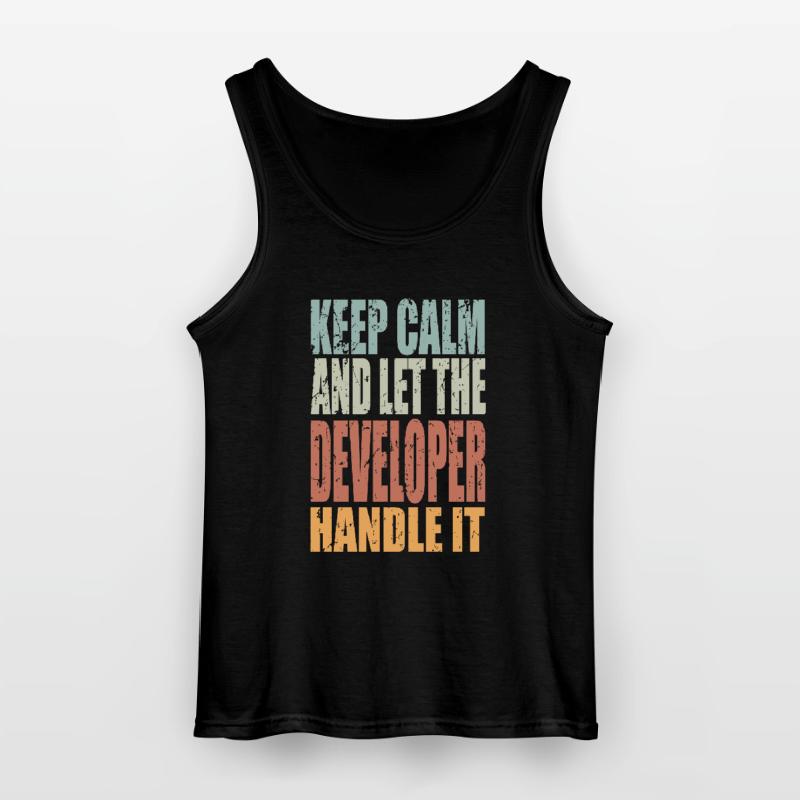 Keep Calm Developer Saying Developer Gift Gildan Men’s Tank Top