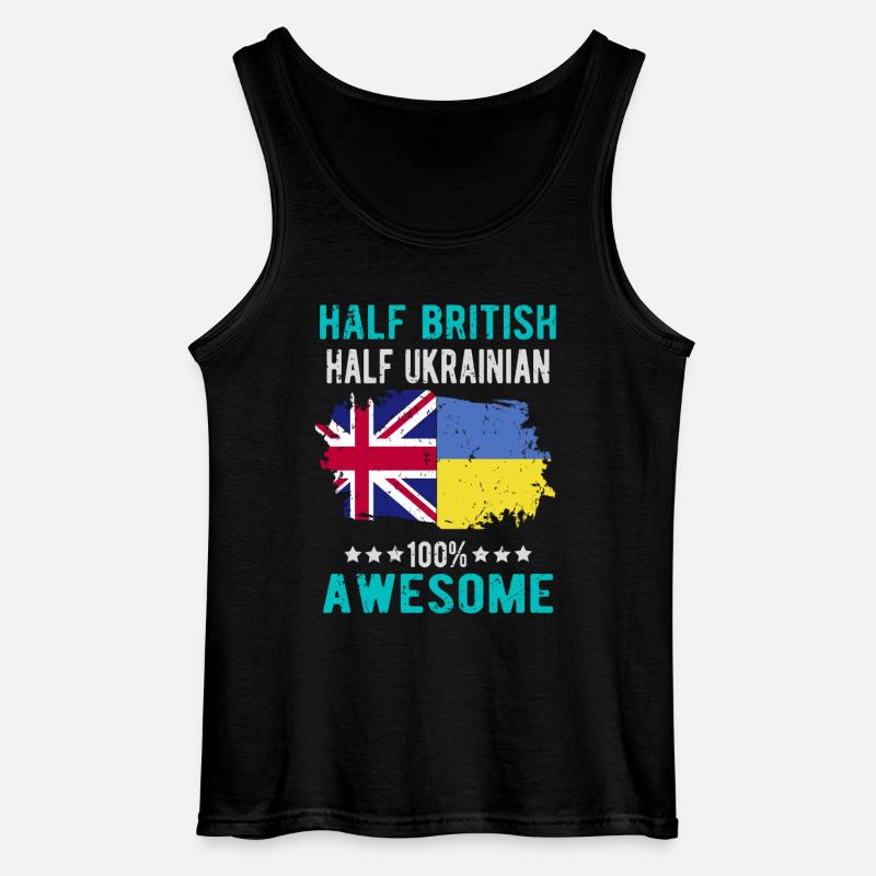 Halb Brite Halb Ukrainer - Gildan Männer Tank Top - Schwarz