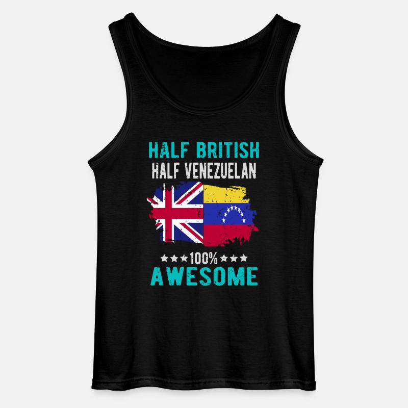 Halb Brite Halb Venezolaner - Gildan Männer Tank Top - Schwarz
