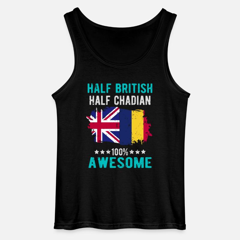 Halb Brite Halb Tschader - Gildan Männer Tank Top - Schwarz