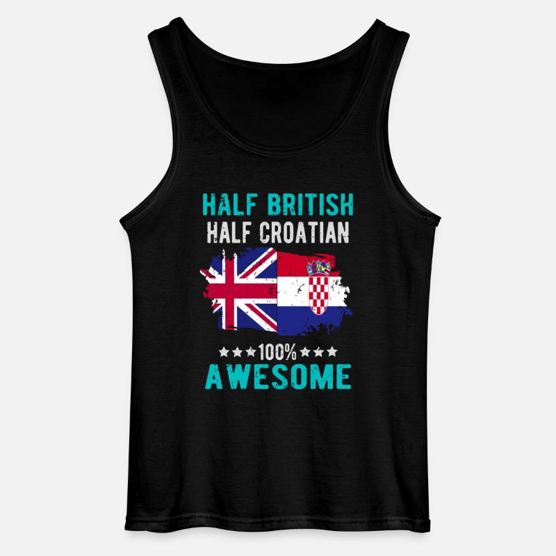 Halb Brite Halb Kroate - Gildan Männer Tank Top - Schwarz