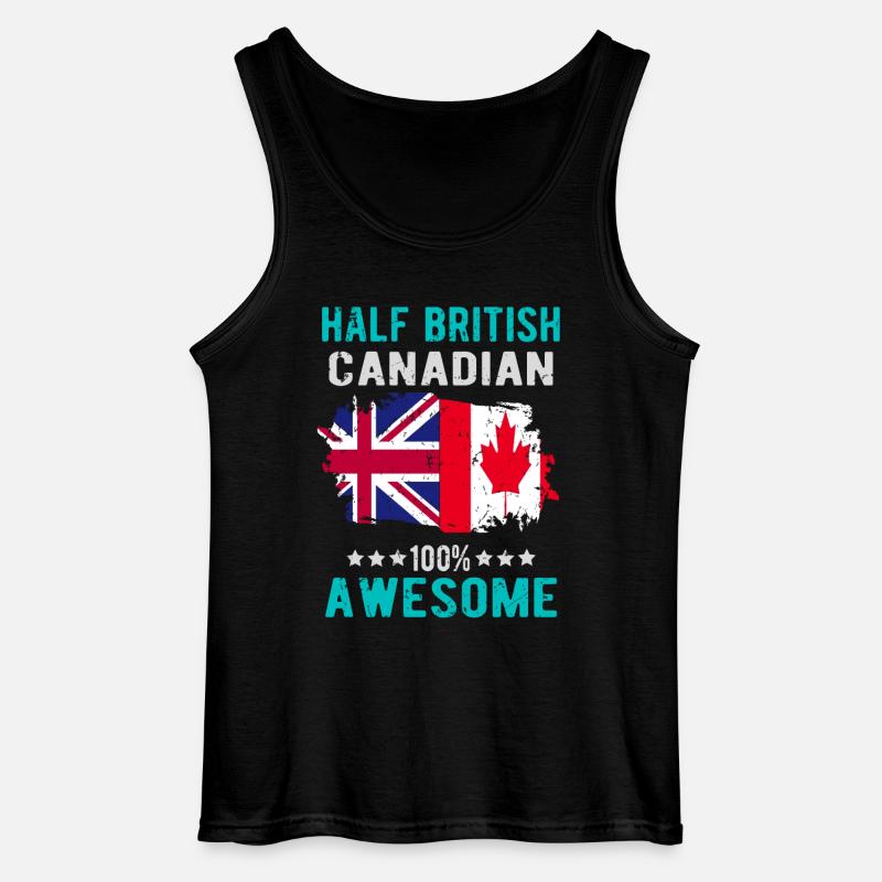 Halb Brite Halb Kanadier - Gildan Männer Tank Top - Schwarz