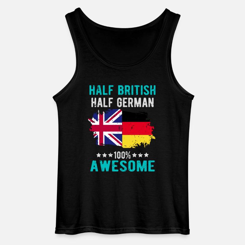 Half British Half German - Gildan Men’s Tank Top - black