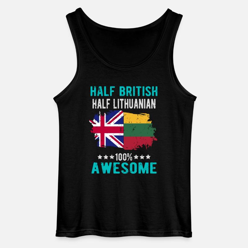 Halb Brite Halb Litauer - Gildan Männer Tank Top - Schwarz