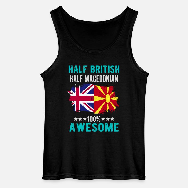 Half British Half Macedonian - Gildan Men’s Tank Top - black