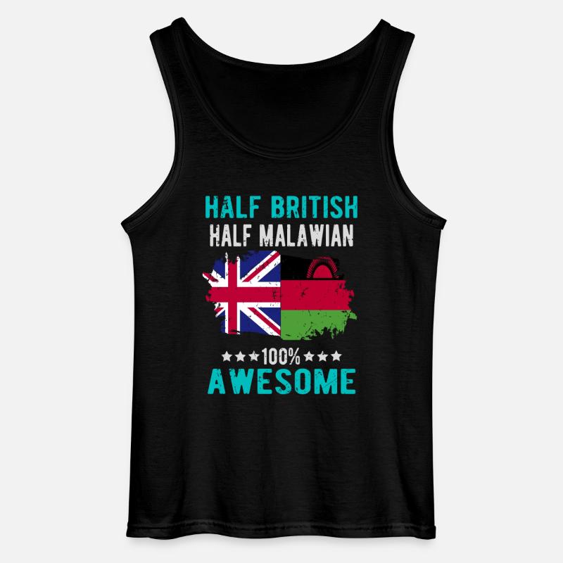Halb Brite Halb Malawi - Gildan Männer Tank Top - Schwarz