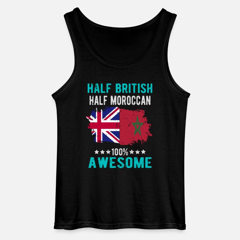 Half British Half Moroccan - Gildan Men’s Tank Top - black