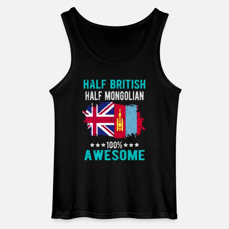 Halb Brite Halb Mongole - Gildan Männer Tank Top - Schwarz