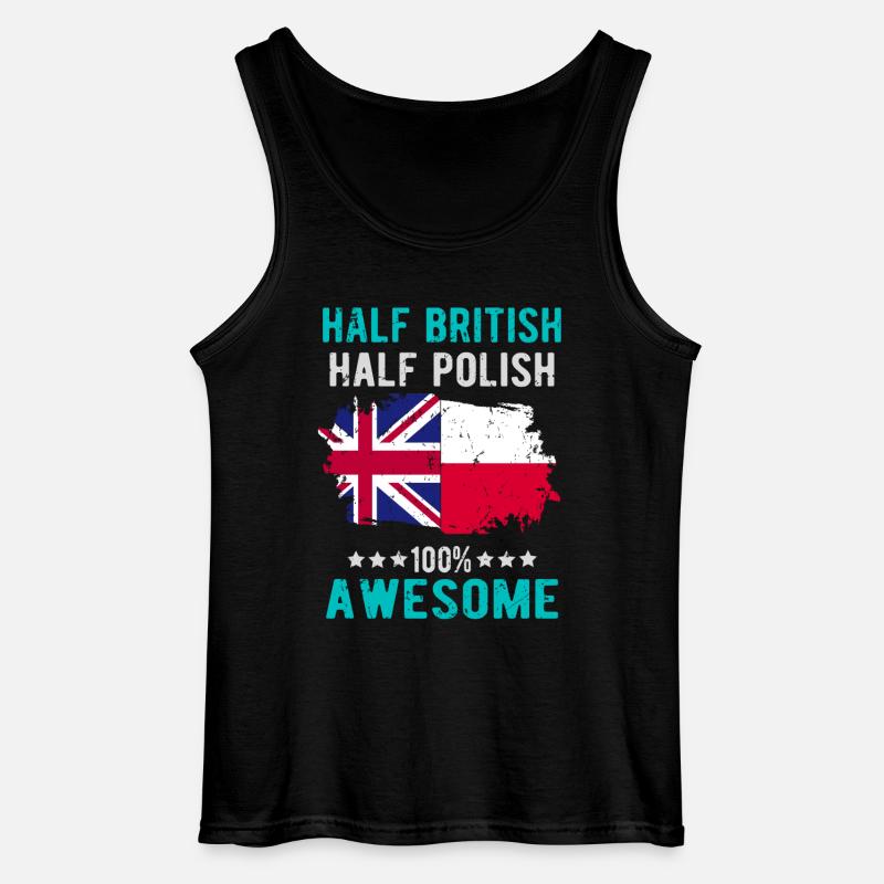Halb Brite Halb Singapurer - Gildan Männer Tank Top - Schwarz