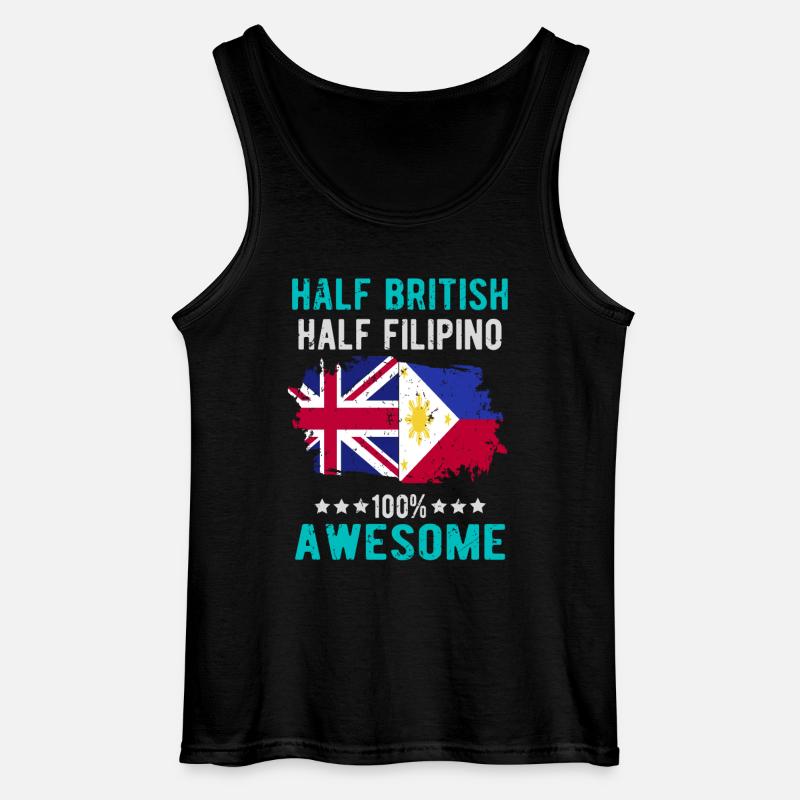 Halb Brite Halb Philippiner - Gildan Männer Tank Top - Schwarz
