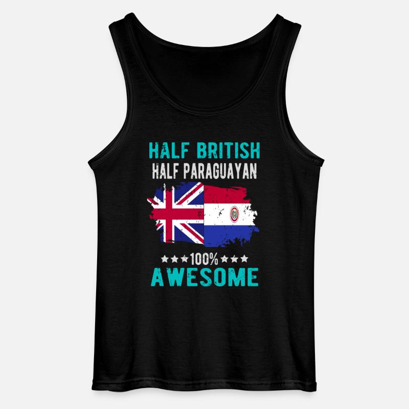 Halb Brite Halb Paraguayer - Gildan Männer Tank Top - Schwarz