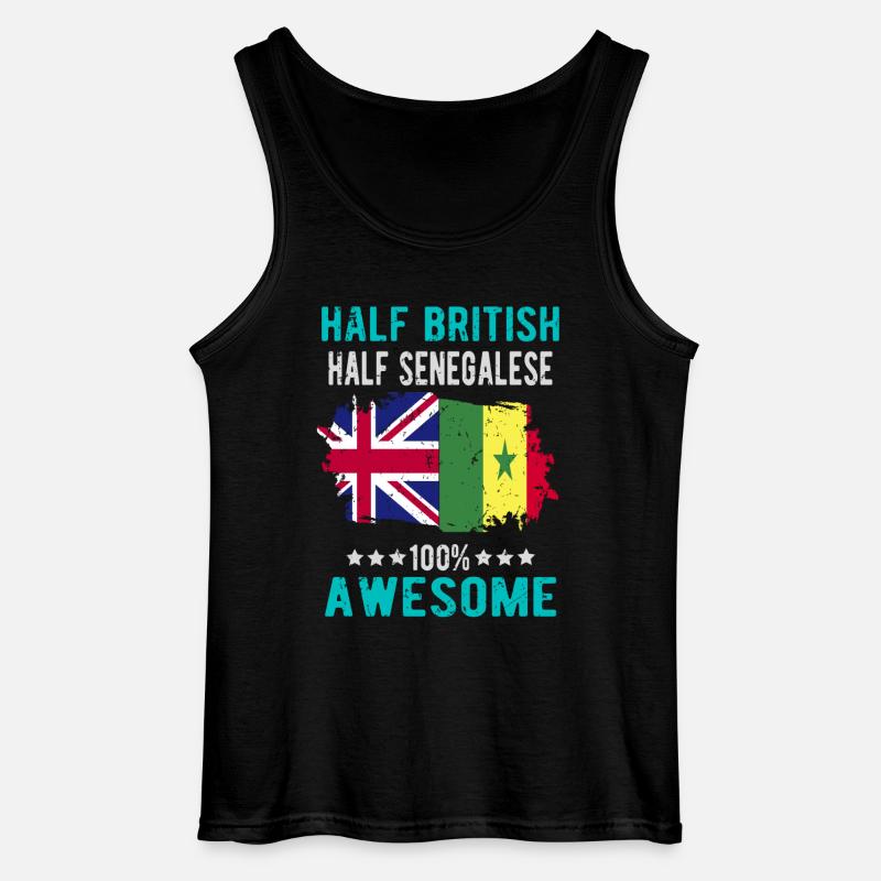 Half British Half Senegalese - Gildan Men’s Tank Top - black