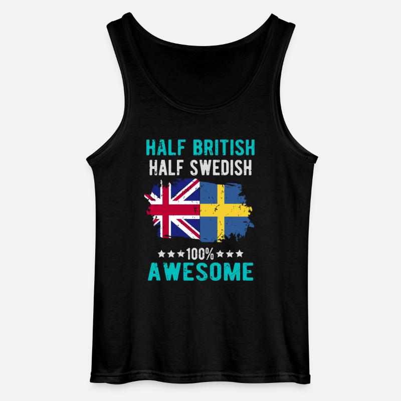 Halb Brite Halb Schwede - Gildan Männer Tank Top - Schwarz