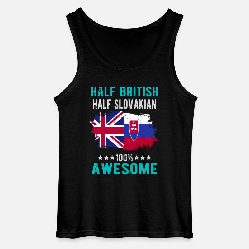 Halb Brite Halb Slowake - Gildan Männer Tank Top - Schwarz