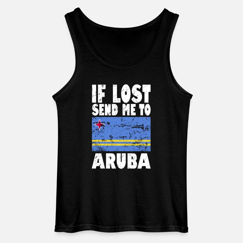 Aruba Flagge Spruch - Gildan Männer Tank Top - Schwarz