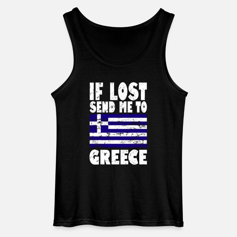 Griechenland Flagge Spruch - Gildan Männer Tank Top - Schwarz