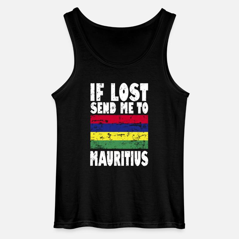 Mauritius Flagge Spruch - Gildan Männer Tank Top - Schwarz