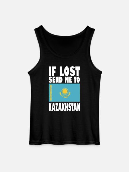 Kazakhstan Flag Saying - Gildan Men’s Tank Top - black