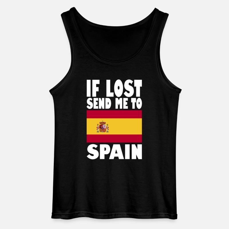 Spanien Flagge Spruch - Gildan Männer Tank Top - Schwarz