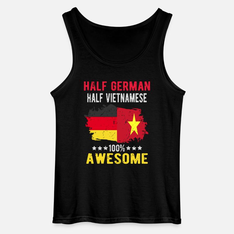 Half German Half Vietnamese - Gildan Men’s Tank Top - black