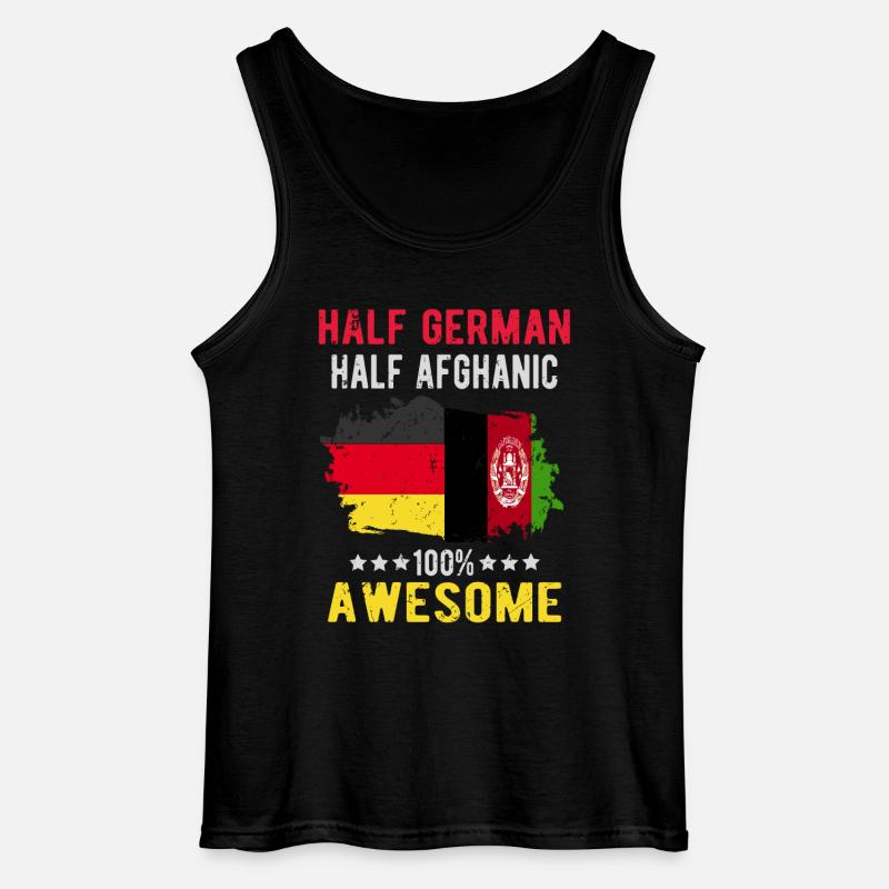 Half German Half Afghans - Gildan Men’s Tank Top - black