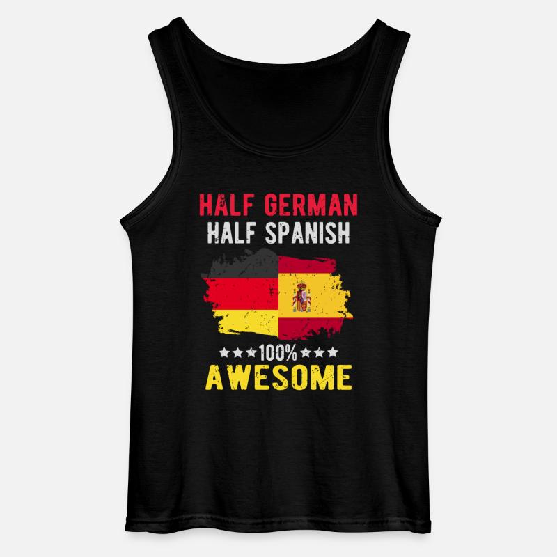 Halb Deutsch Halb Spanier - Gildan Männer Tank Top - Schwarz