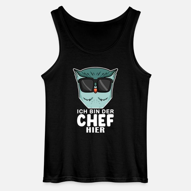 Cool Eule Chef - Gildan Männer Tank Top - Schwarz